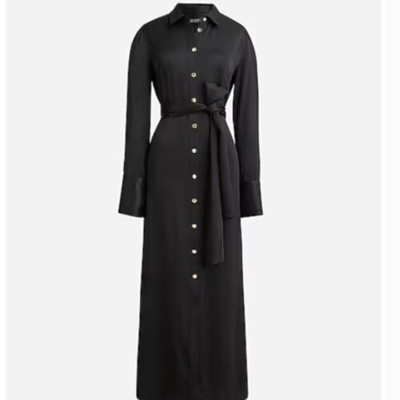 J. Crew Drapey shirtdress in luster crepe